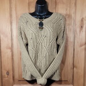 Cozy Tan Cable Knit Sweater